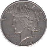 1922 SILVER PEACE DOLLAR SAN FRANCISCO MINT - SILVER WORLD COINS - Cambridgeshire Coins