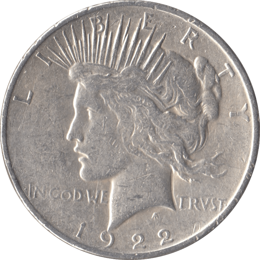 1922 SILVER PEACE DOLLAR USA DENVER MINT - SILVER WORLD COINS - Cambridgeshire Coins