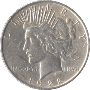 1922 SILVER PEACE DOLLAR USA PHILADELPHIA MINT - SILVER WORLD COINS - Cambridgeshire Coins