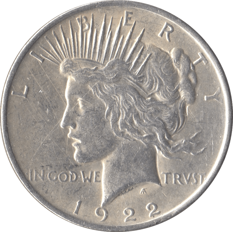 1922 SILVER PEACE DOLLAR USA PHILADELPHIA MINT - SILVER WORLD COINS - Cambridgeshire Coins