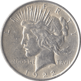 1922 SILVER PEACE DOLLAR USA PHILADELPHIA MINT - SILVER WORLD COINS - Cambridgeshire Coins
