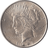 1922 SILVER PEACE DOLLAR USA PHILADELPHIA MINT - SILVER WORLD COINS - Cambridgeshire Coins