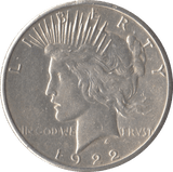 1922 SILVER PEACE DOLLAR USA SAN FRANCISCO MINT - SILVER WORLD COINS - Cambridgeshire Coins