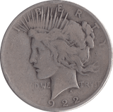 1922 SILVER PEACE DOLLAR USA SAN FRANCISCO MINT - SILVER WORLD COINS - Cambridgeshire Coins