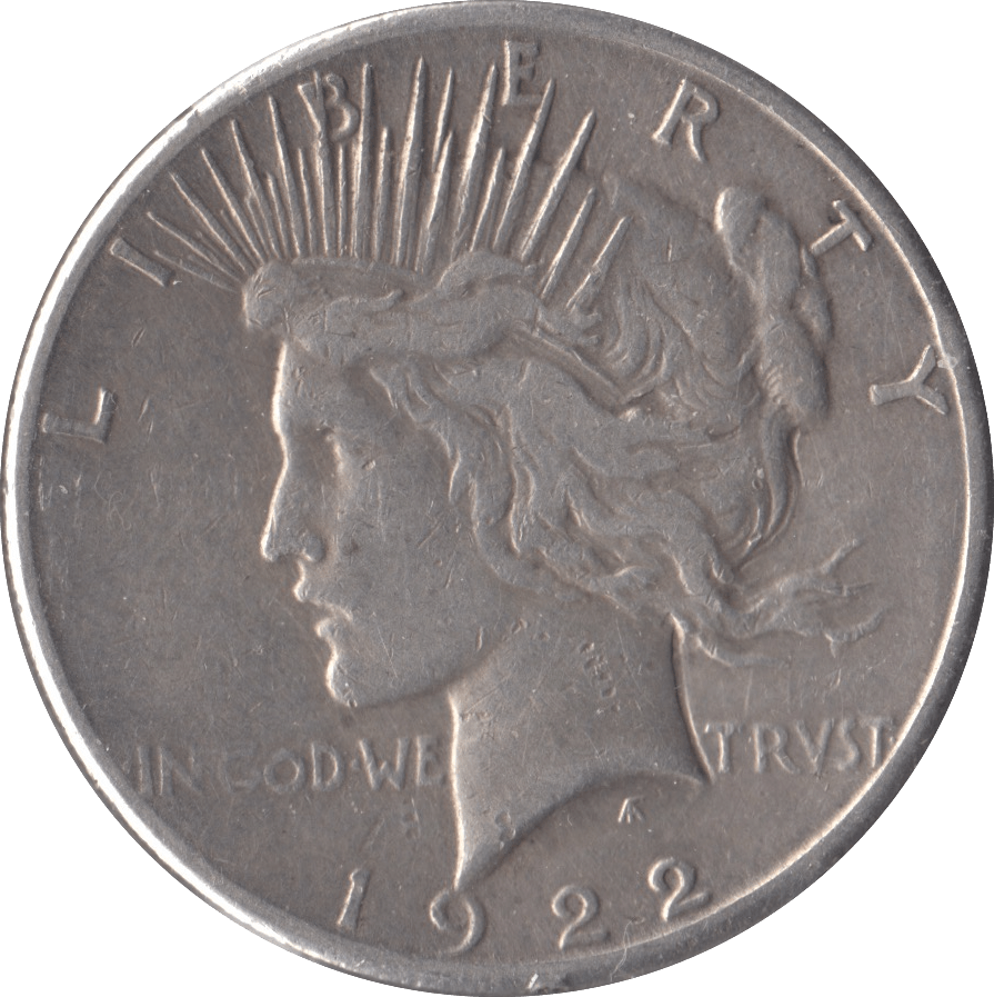 1922 SILVER PEACE DOLLAR USA SAN FRANCISCO MINT - SILVER WORLD COINS - Cambridgeshire Coins