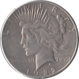 1922 SILVER PEACE DOLLAR USA SAN FRANCISCO MINT - SILVER WORLD COINS - Cambridgeshire Coins