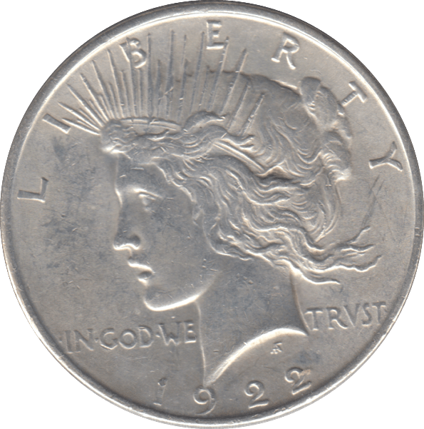 1922 SILVER PEACE DOLLAR USA - SILVER WORLD COINS - Cambridgeshire Coins