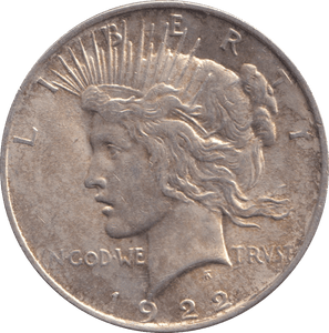 1922 SILVER PEACE DOLLAR USA - SILVER WORLD COINS - Cambridgeshire Coins