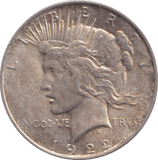 1922 SILVER PEACE DOLLAR USA - SILVER WORLD COINS - Cambridgeshire Coins