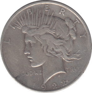 1922 SILVER PEACE DOLLAR USA - SILVER WORLD COINS - Cambridgeshire Coins