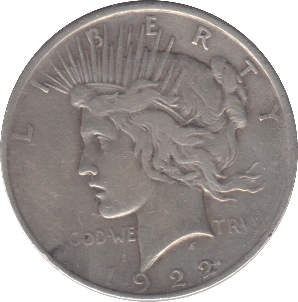 1922 SILVER PEACE DOLLAR USA - SILVER WORLD COINS - Cambridgeshire Coins