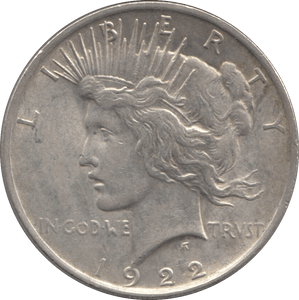 1922 SILVER PEACE DOLLAR USA - SILVER WORLD COINS - Cambridgeshire Coins