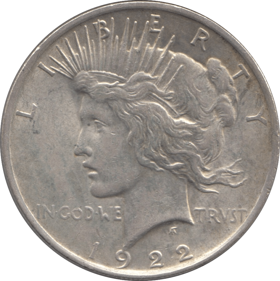 1922 SILVER PEACE DOLLAR USA - SILVER WORLD COINS - Cambridgeshire Coins