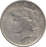 1922 SILVER PEACE DOLLAR USA - SILVER WORLD COINS - Cambridgeshire Coins