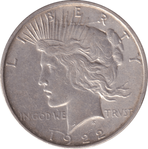 1922 SILVER PEACE DOLLAR USA - SILVER WORLD COINS - Cambridgeshire Coins