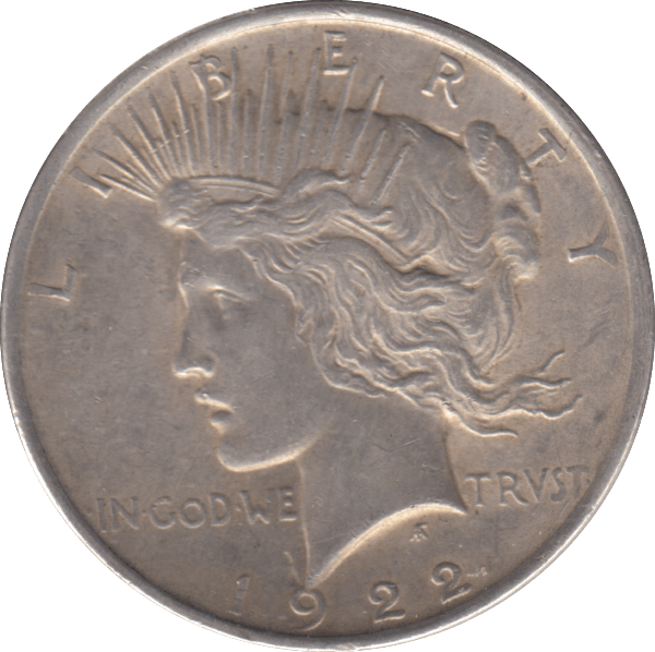 1922 SILVER PEACE DOLLAR USA - SILVER WORLD COINS - Cambridgeshire Coins