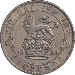 1922 SIXPENCE ( GVF ) - SIXPENCE - Cambridgeshire Coins
