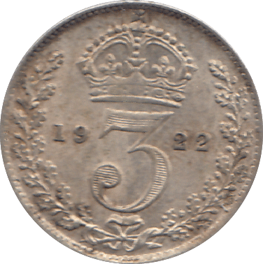 1922 THREEPENCE ( GVF ) - THREEPENCE - Cambridgeshire Coins