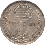 1922 THREEPENCE ( GVF ) - THREEPENCE - Cambridgeshire Coins