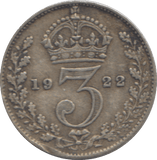 1922 THREEPENCE ( VF ) - THREEPENCE - Cambridgeshire Coins