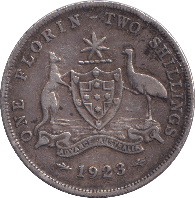 1923 SILVER 2 SHILLINGS AUSTRALIA - SILVER WORLD COINS - Cambridgeshire Coins