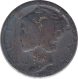 1923 SILVER ONE DIME USA - SILVER WORLD COINS - Cambridgeshire Coins