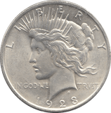 1923 SILVER PEACE DOLLAR PHILADELPHIA MINT - SILVER WORLD COINS - Cambridgeshire Coins