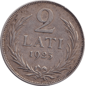 1923 SILVER TWO LATI LATVIA - SILVER WORLD COINS - Cambridgeshire Coins