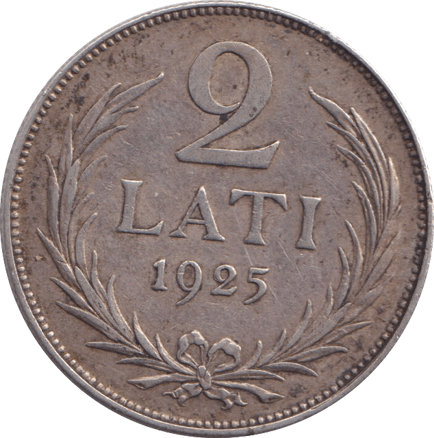 1923 SILVER TWO LATI LATVIA - SILVER WORLD COINS - Cambridgeshire Coins