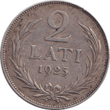 1923 SILVER TWO LATI LATVIA - SILVER WORLD COINS - Cambridgeshire Coins