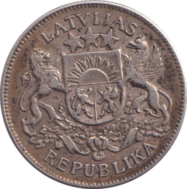 1923 SILVER TWO LATI LATVIA - SILVER WORLD COINS - Cambridgeshire Coins