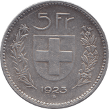 1923 SWITZERLAND 5 FRANCS - WORLD COINS - Cambridgeshire Coins