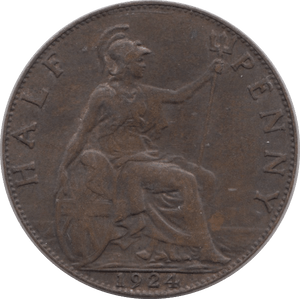 1924 HALFPENNY ( AUNC ) - Halfpenny - Cambridgeshire Coins
