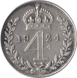 1924 MAUNDY FOURPENCE ( UNC ) - MAUNDY FOURPENCE - Cambridgeshire Coins