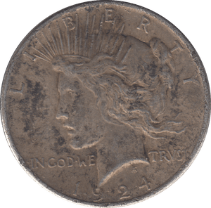 1924 PEACE DOLLAR USA - WORLD COINS - Cambridgeshire Coins