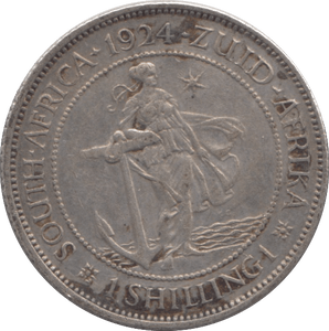 1924 SILVER ONE SHILLING SOUTH AFRICA - SILVER WORLD COINS - Cambridgeshire Coins