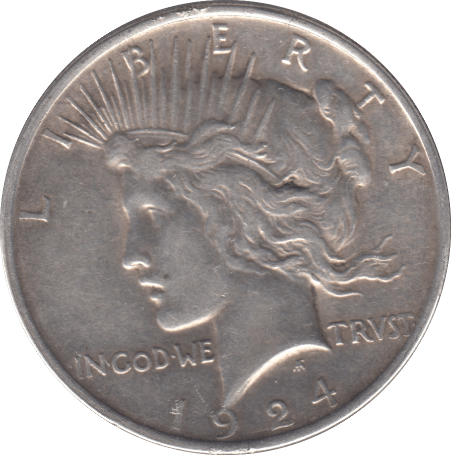 1924 SILVER PEACE DOLLAR PHILADELPHIA MINT - SILVER WORLD COINS - Cambridgeshire Coins
