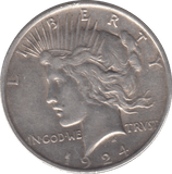 1924 SILVER PEACE DOLLAR PHILADELPHIA MINT - SILVER WORLD COINS - Cambridgeshire Coins