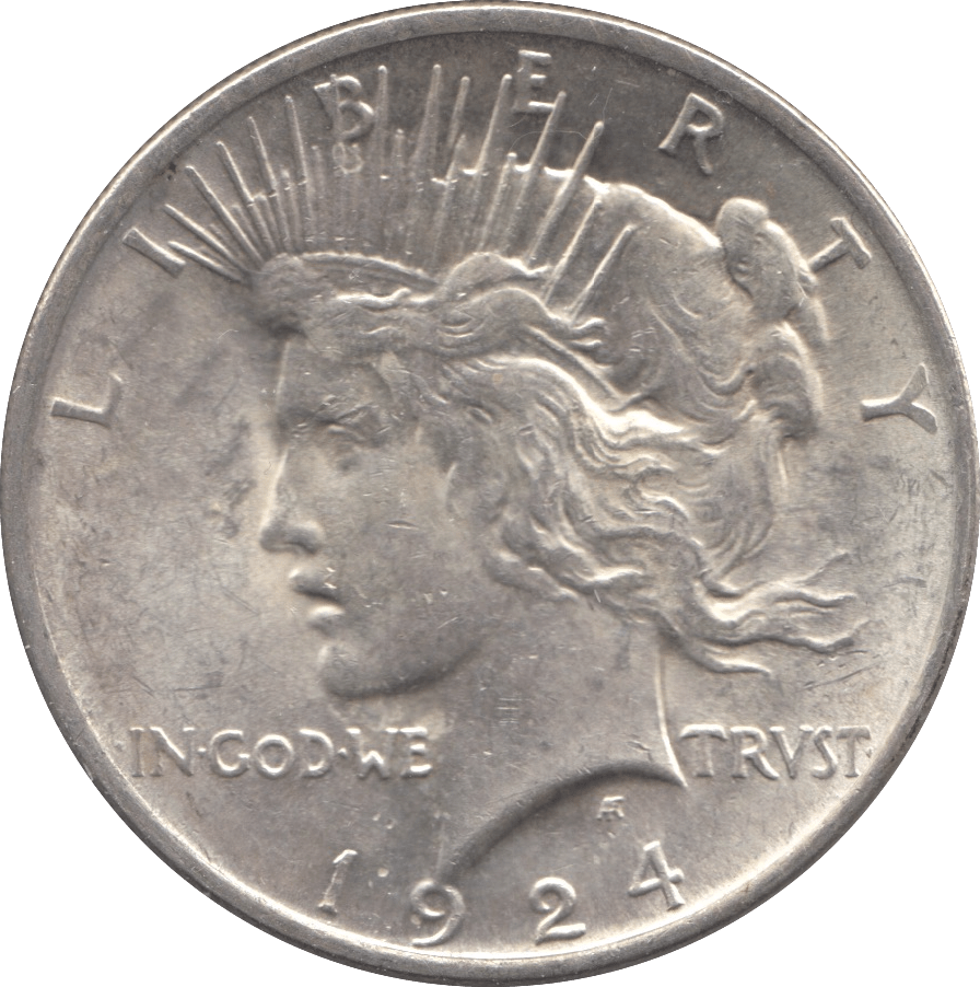 1924 SILVER PEACE DOLLAR PHILADELPHIA MINT - SILVER WORLD COINS - Cambridgeshire Coins