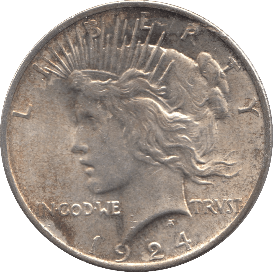 1924 SILVER PEACE DOLLAR PHILADELPHIA MINT - SILVER WORLD COINS - Cambridgeshire Coins