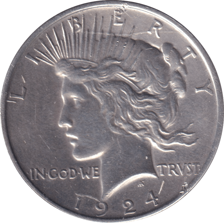 1924 SILVER PEACE DOLLAR USA - SILVER WORLD COINS - Cambridgeshire Coins