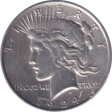 1924 SILVER PEACE DOLLAR USA - SILVER WORLD COINS - Cambridgeshire Coins
