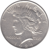 1924 SILVER PEACE DOLLAR USA - SILVER WORLD COINS - Cambridgeshire Coins