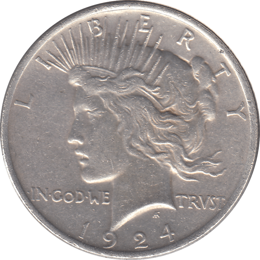 1924 SILVER PEACE DOLLAR USA - SILVER WORLD COINS - Cambridgeshire Coins