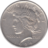 1924 SILVER PEACE DOLLAR USA - SILVER WORLD COINS - Cambridgeshire Coins