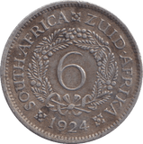1924 SILVER SIXPENCE SOUTH AFRICA - SILVER WORLD COINS - Cambridgeshire Coins