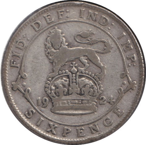 1924 SIXPENCE ( FINE ) - Cambridgeshire Coins