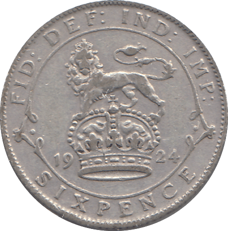1924 SIXPENCE (GVF) - WORLD COINS - Cambridgeshire Coins