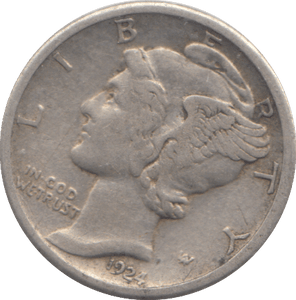 1924 USA MERCURY DIME - SILVER WORLD COINS - Cambridgeshire Coins