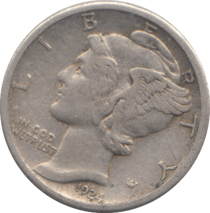1924 USA MERCURY DIME - SILVER WORLD COINS - Cambridgeshire Coins